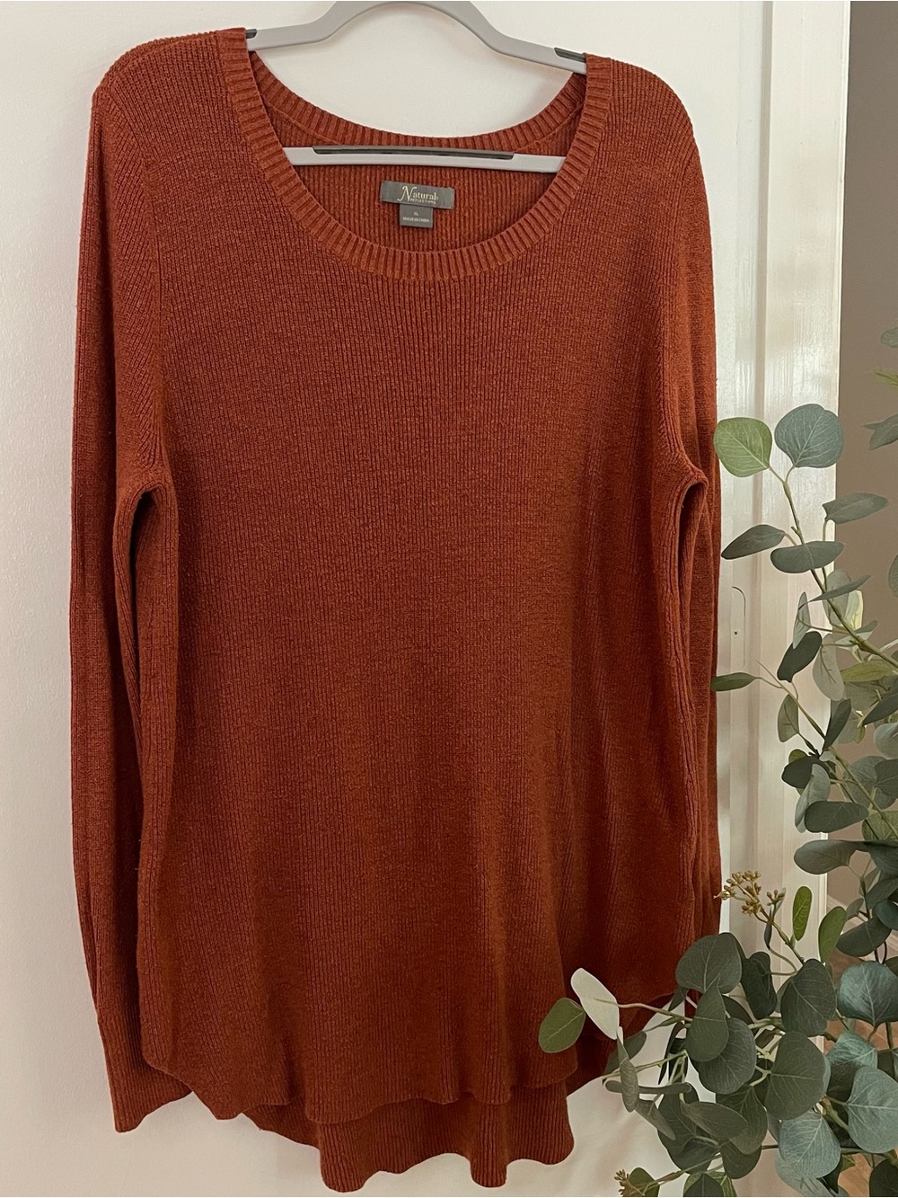 Natural Reflections Rust Scoop Neck Sweater